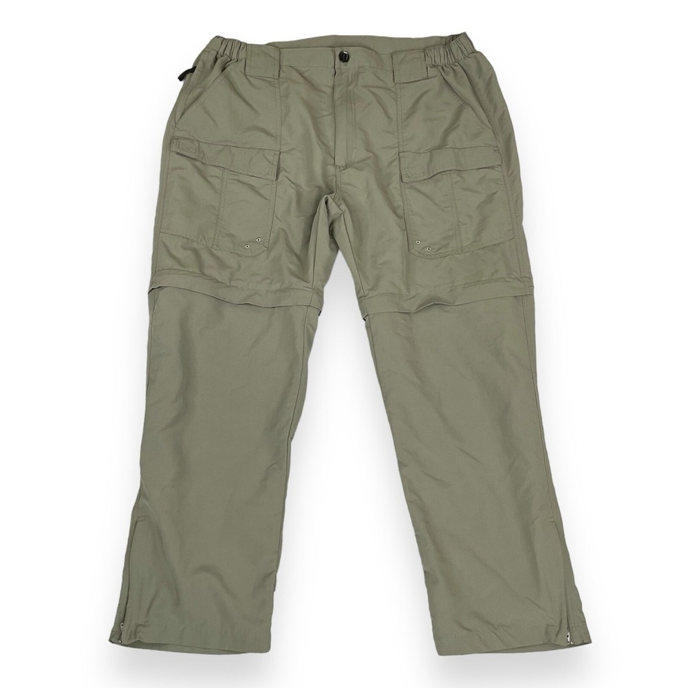Worldwide‎ Sportsman Pants Mens XL 36x28 Green Convertible Zip Nylon Cargo EUC